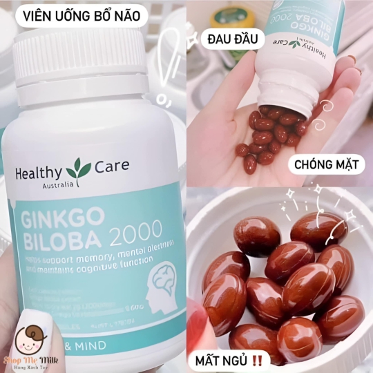 Viên Uống Hỗ Trợ Trí Não Healthy Care Ginkgo Biloba 2000mg 100 Viên Của Úc
