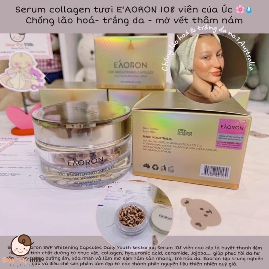 Serum collagen tươi Aeoron 108 viên của Úc ( Dưỡng trắng - chỗng lão hoá - thu nhỏ chân lông)
