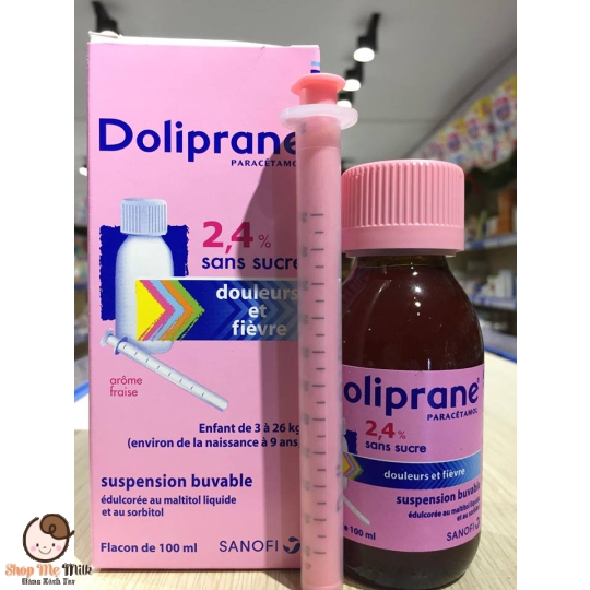 Siro hạ sốt Doliprane paracetamol 2.4g nội địa Pháp ( bé từ 3 kg -26kg)