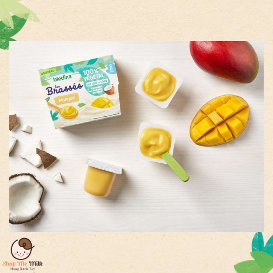 Sữa chua dừa Bledina cho bé dị ứng đạm bò lốc 4 hũ 100g Hàng Air ( mẹ note vị trong ghi chú đặt hàng)