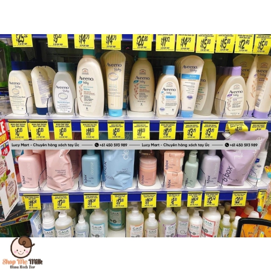 Sữa tắm gội Aveeno baby Úc 532ml từ sơ sinh ( cho da nhạy cảm, da viêm)
