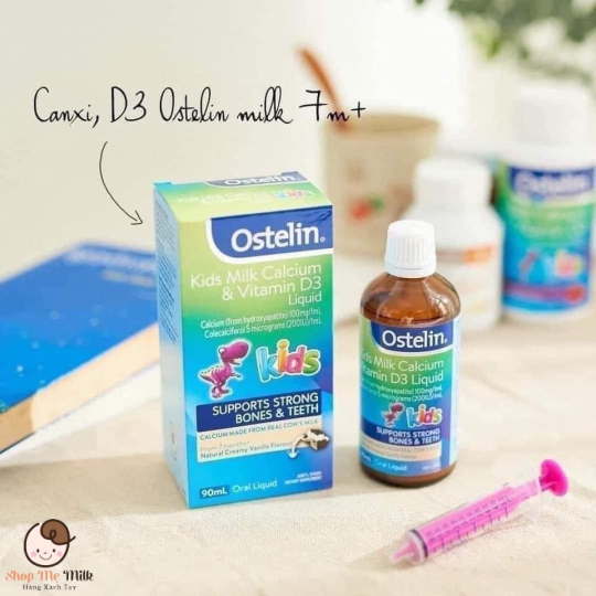 Canxi & Vitamin D3 Ostelin dạng sữa 90ml ( bé từ 7m+)