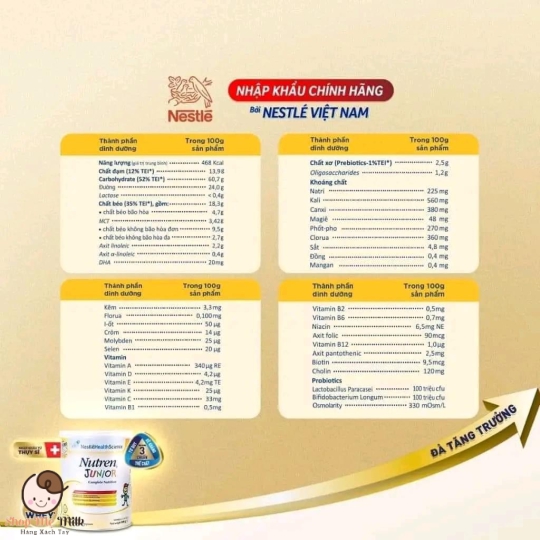 Sữa béo Clinutren Junior Thuỵ Sỹ 800G ( Bé từ 2 tuổi- 10 tuổi)