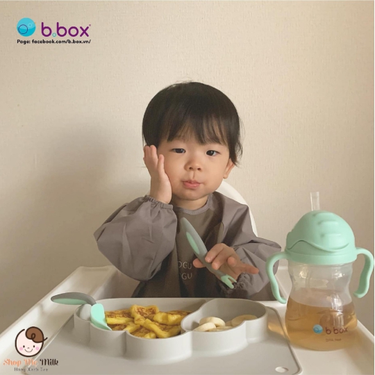 Bình B.Box tập hút cho bé từ 6 tháng 240ml của Úc ( có quả tạ chống sặc, chống lật đổ nước)