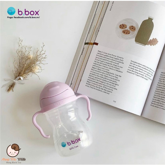 Bình B.Box tập hút cho bé từ 6 tháng 240ml của Úc ( có quả tạ chống sặc, chống lật đổ nước)