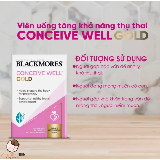 Blackmores Conveice Well Gold Viên uống tăng khả năng thụ thai của Úc