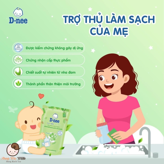 Nước rửa bình Dnee Thái Lan 620ml chính hãng
