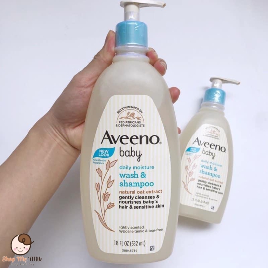 Sữa tắm gội Aveeno baby Úc 532ml từ sơ sinh ( cho da nhạy cảm, da viêm)