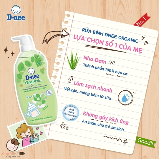 Nước rửa bình Dnee Thái Lan 620ml chính hãng