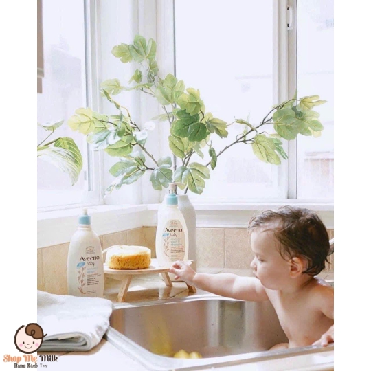 Sữa tắm gội Aveeno baby Úc 532ml từ sơ sinh ( cho da nhạy cảm, da viêm)