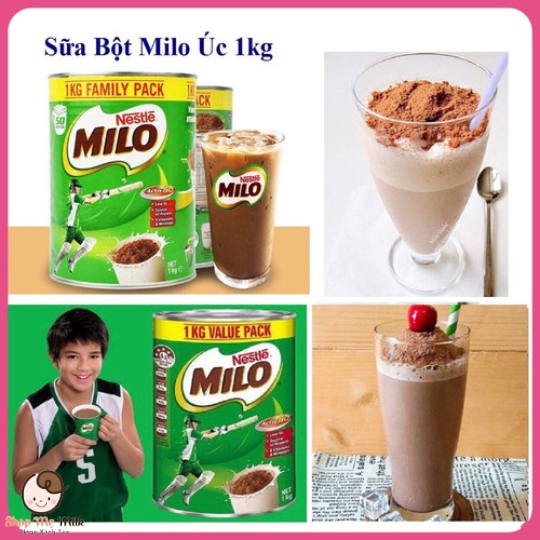 Bột Milo Úc Hộp 1Kg ( Tăng cao cho bé từ 2 tuổi - béo ngậy kết hợp cùng A2)