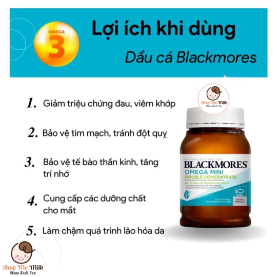 Dầu cá Blackmores Omega Mini Double Concentrate Úc 400 viên ( Đã khử mùi tanh)