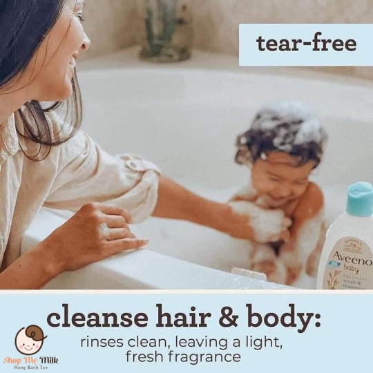 Sữa tắm gội Aveeno baby Úc 532ml từ sơ sinh ( cho da nhạy cảm, da viêm)