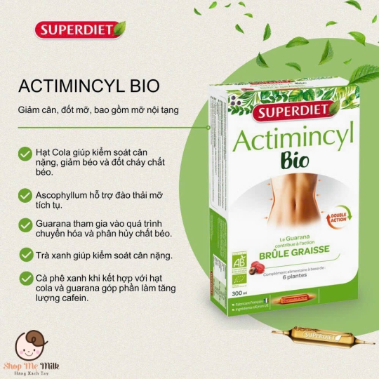 Đốt mỡ ACTIMINCYL BIO SUPERDIET hữu cơ của Pháp ( Giảm mỡ an toàn)