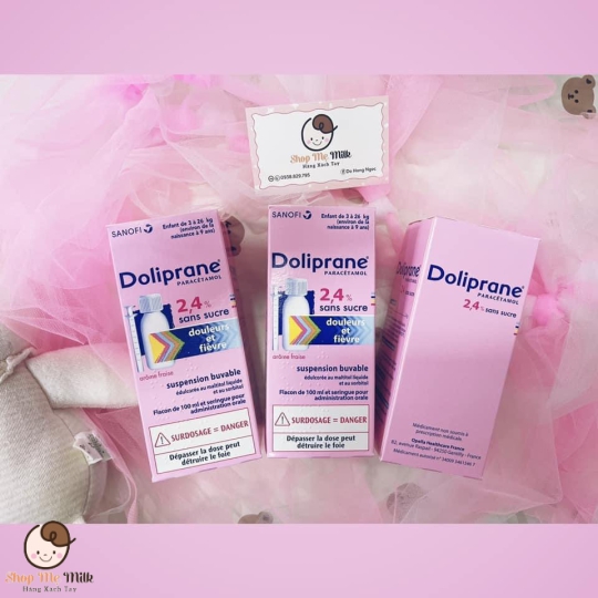 Siro hạ sốt Doliprane paracetamol 2.4g nội địa Pháp ( bé từ 3 kg -26kg)