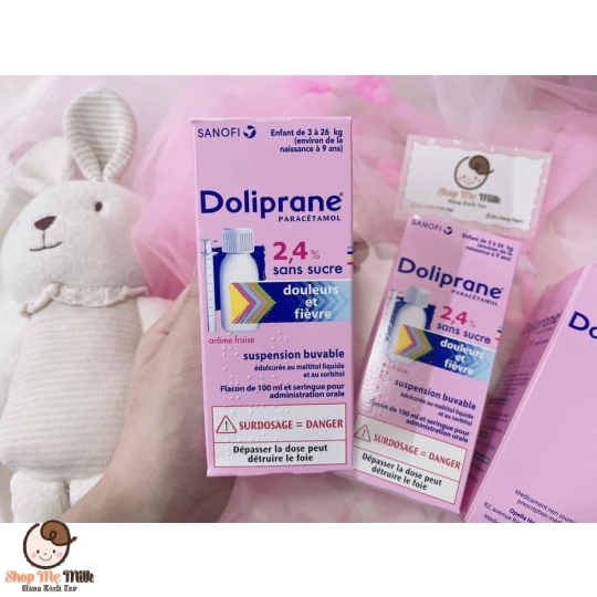 Siro hạ sốt Doliprane paracetamol 2.4g nội địa Pháp ( bé từ 3 kg -26kg)