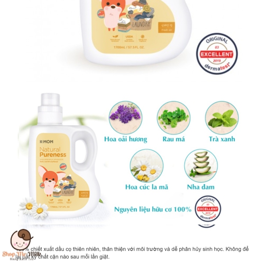 NƯỚC XẢ VẢI SƠ SINH HỮU CƠ K-MOM HÀN QUỐC (TÚI 1300ML)