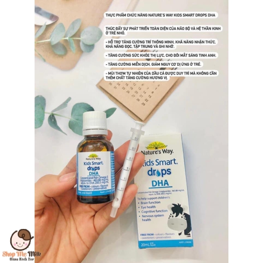 DHA DROP NATURE'S WAY Dạng nước cho bé từ 0-3 tuổi của Úc Hàng air