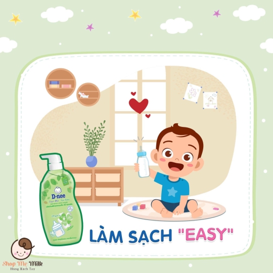 Nước rửa bình Dnee Thái Lan 620ml chính hãng