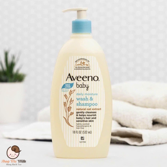 Sữa tắm gội Aveeno baby Úc 532ml từ sơ sinh ( cho da nhạy cảm, da viêm)