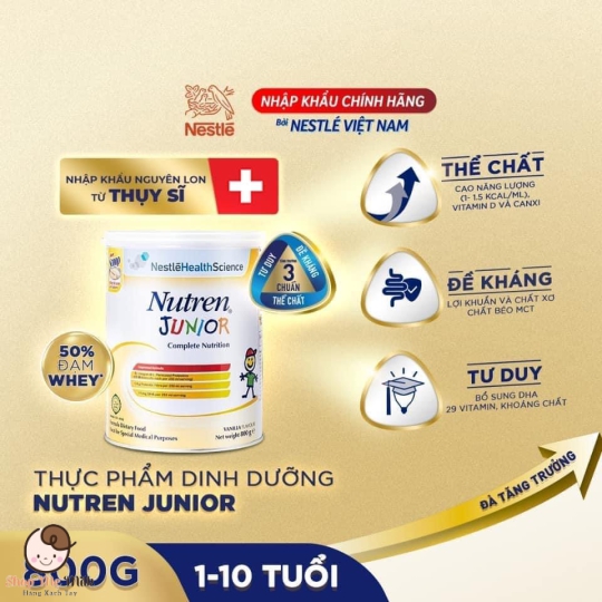Sữa béo Clinutren Junior Thuỵ Sỹ 800G ( Bé từ 2 tuổi- 10 tuổi)