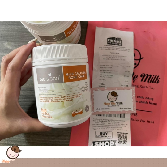 Bio Island Milk Calcium Bone Care - Viên Sữa Bổ Sung Canxi Lọ 150 Viên