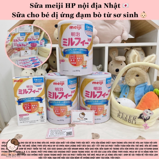 Sữa meiji HP Nhật 850G bé dị ứng đạm bò ( 0-12 tháng) Date 2026