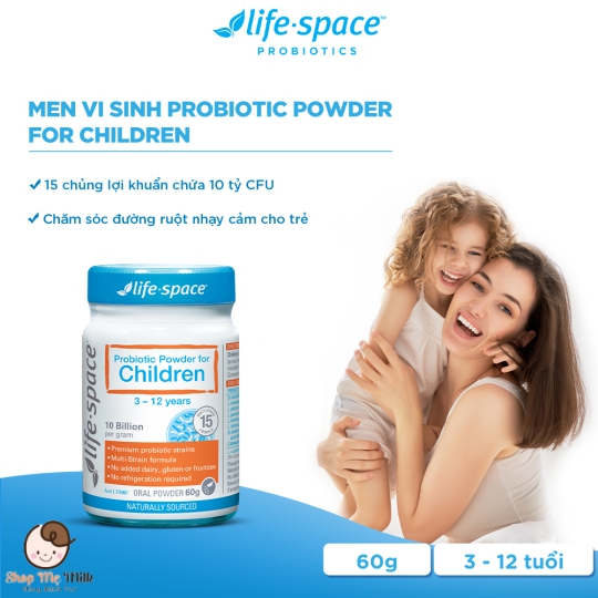 Men vi sinh cho trẻ từ 3 đến 12 tuổi Lifespace Probiotic Powder for Children