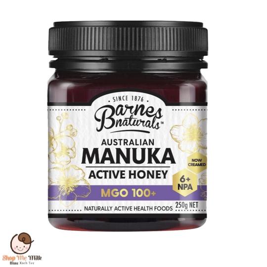 Mật Ong Barnes Naturals Australian Manuka Honey 250G Mgo 100+ nguyên chất 100% thiên nhiên