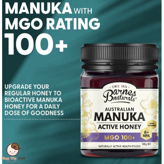 Mật Ong Barnes Naturals Australian Manuka Honey 250G Mgo 100+ nguyên chất 100% thiên nhiên
