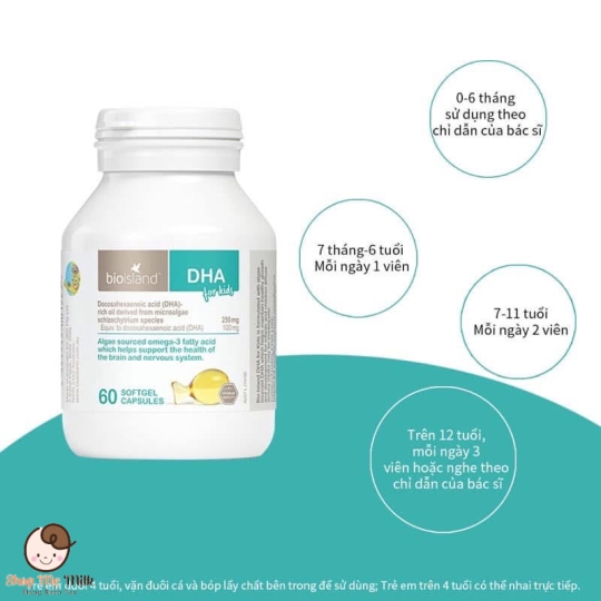 Viên Uống Bio Island DHA Kid 60 Viên Của Úc 