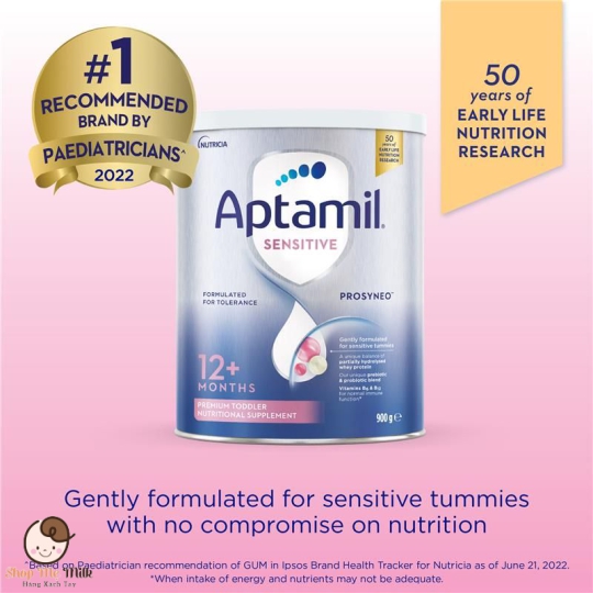 Sữa Aptamil Sensitive Toddler 12+ Úc 900G ( từ 1 tuổi)