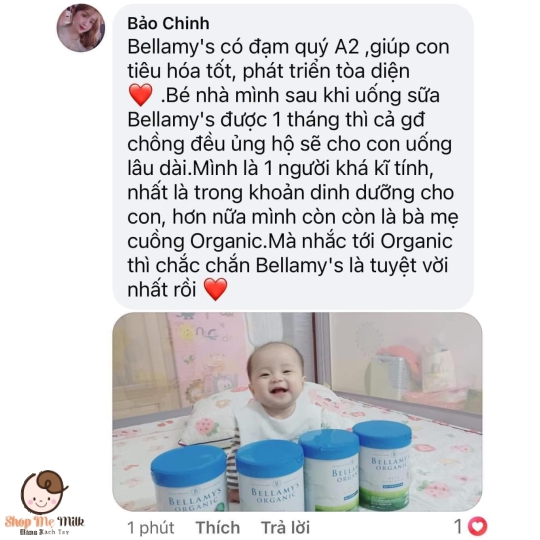 Sữa Bellamy's Organic A2 Protein Úc - dòng sữa hữu cơ 800G 