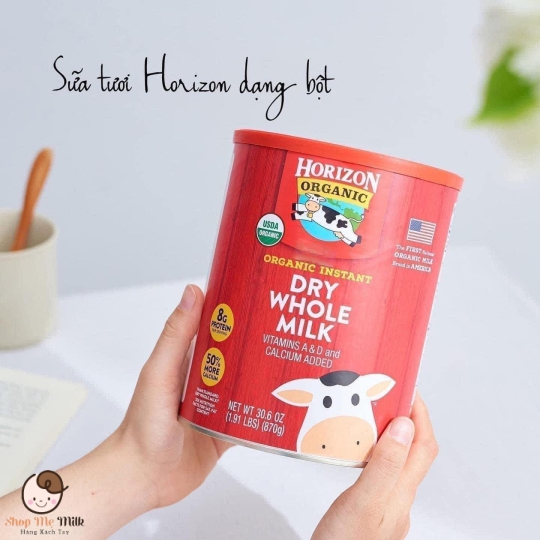 Sữa bột Horizon Organic - Sữa tươi nguyên kem dạng bột Horizon Mỹ - 870g