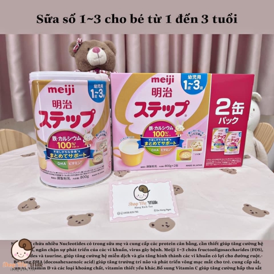 Sữa Meiji Nhật nội địa cho trẻ 1-3 tuổi lon 800g